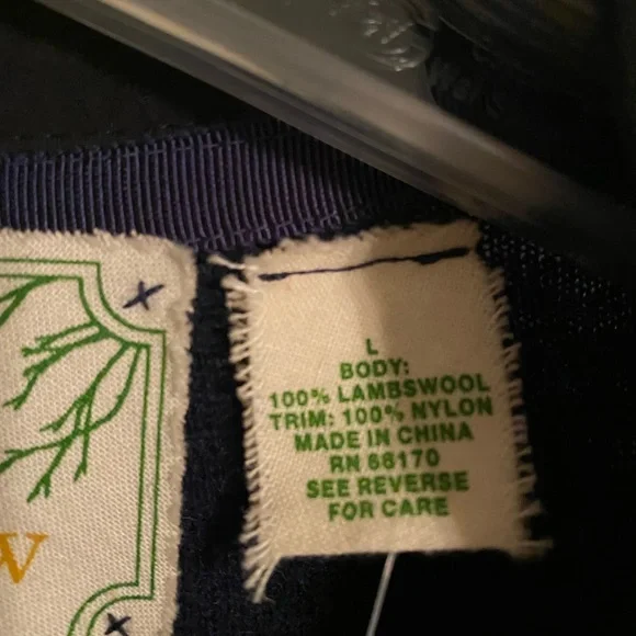 Anthropologie Lambs Wool Dark Blue Blazer Jacket Large NEW - Picture 6 of 9